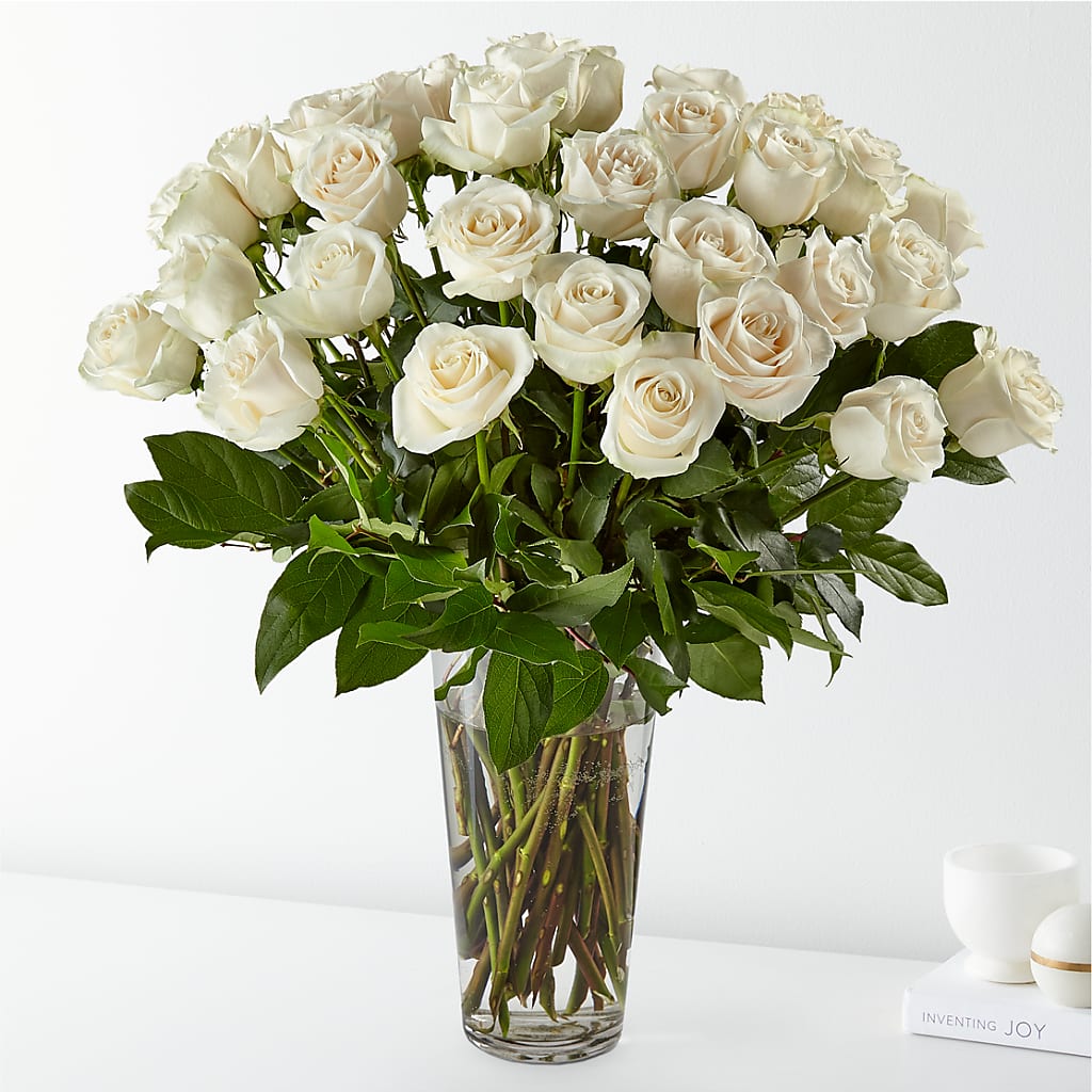 Long Stem White Rose Bouquet – Mt Scott Blooms By Maru, Portland OR