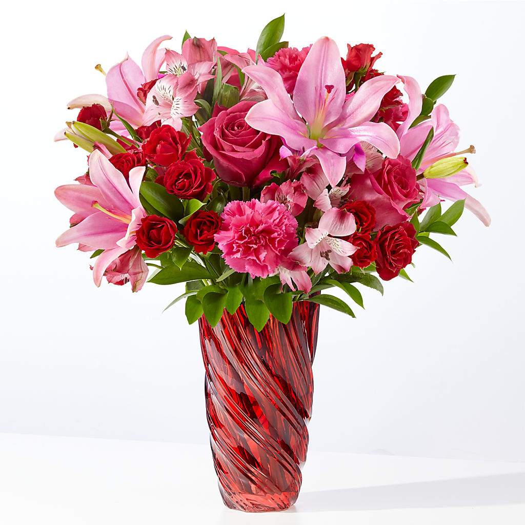 In Love Bouquet with Luxe Swirl Vase – Mt Scott Blooms By Maru, Portland OR