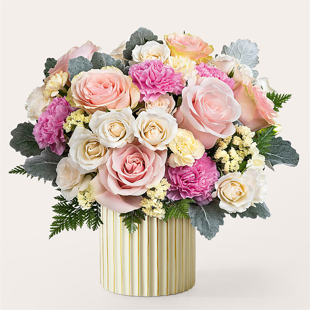 Blissful Moments Bouquet with Ivory Vase – Mt Scott Blooms By Maru, Portland OR