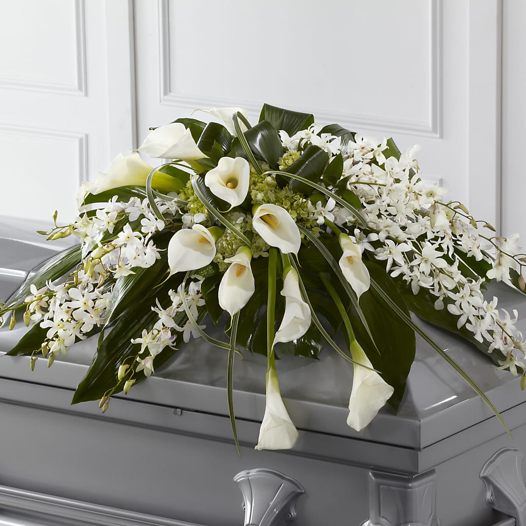 Angel Wings Casket Spray – Mt Scott Blooms By Maru, Portland OR