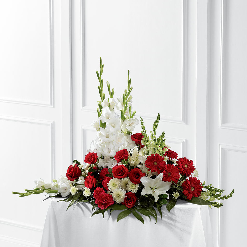 Crimson & White Arrangement – Mt Scott Blooms By Maru, Portland OR