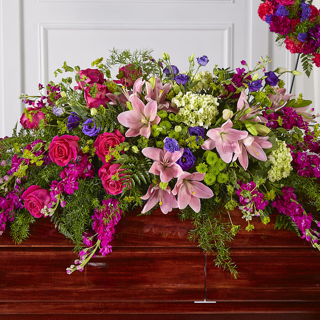 Radiant Tribute Casket Spray – Mt Scott Blooms By Maru, Portland OR