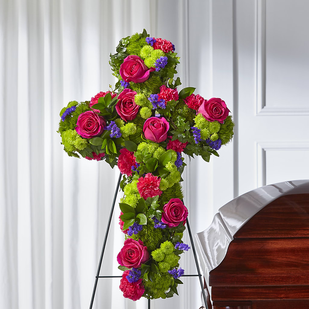 Tribute Rose Floral Cross – Mt Scott Blooms By Maru, Portland OR
