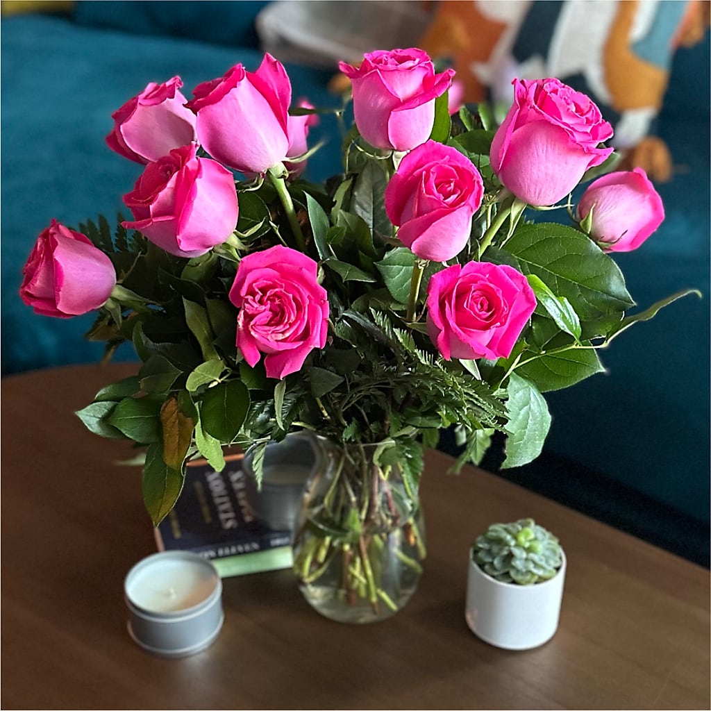 Long Stem Pink Rose Bouquet –  Mt Scott Blooms By Maru, Portland OR
