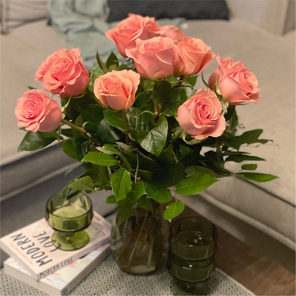 Long Stem Pink Rose Bouquet –  Mt Scott Blooms By Maru, Portland OR