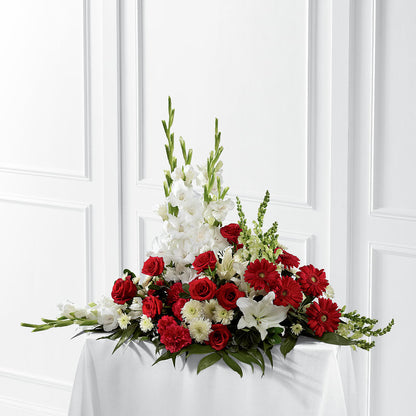 Crimson & White Arrangement –  Mt Scott Blooms By Maru, Portland OR