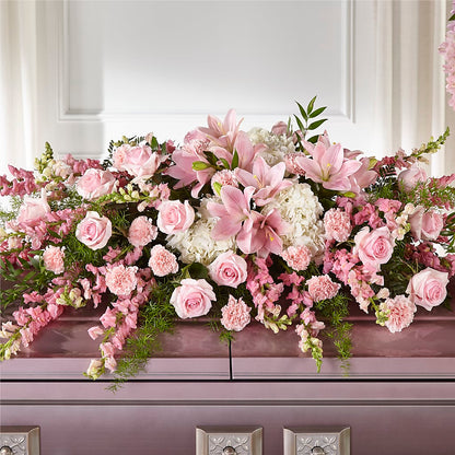 Life & Remembrance Casket Spray –  Mt Scott Blooms By Maru, Portland OR