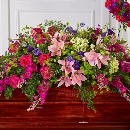 Radiant Tribute Casket Spray –  Mt Scott Blooms By Maru, Portland OR