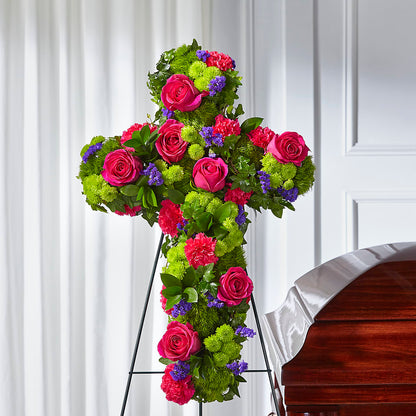 Tribute Rose Floral Cross –  Mt Scott Blooms By Maru, Portland OR