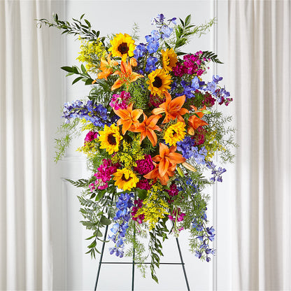 Sunlit Memories Standing Spray (Standard) –  Mt Scott Blooms By Maru, Portland OR