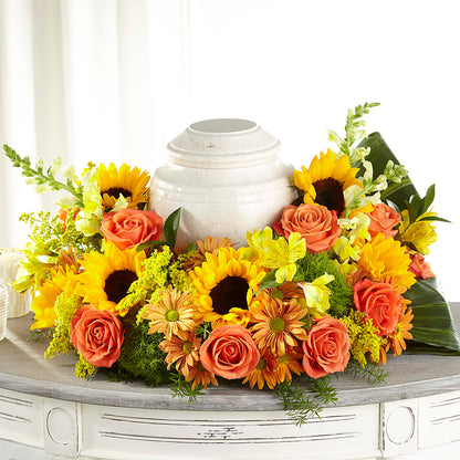 Faithful Sunflower Cremation Adornment –  Mt Scott Blooms By Maru, Portland OR