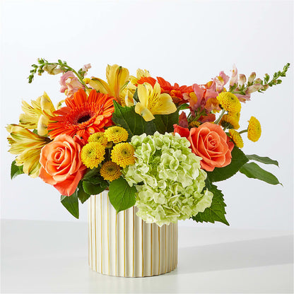 Autumn Sunshine Bouquet with Ivory Vase –  Mt Scott Blooms By Maru, Portland OR
