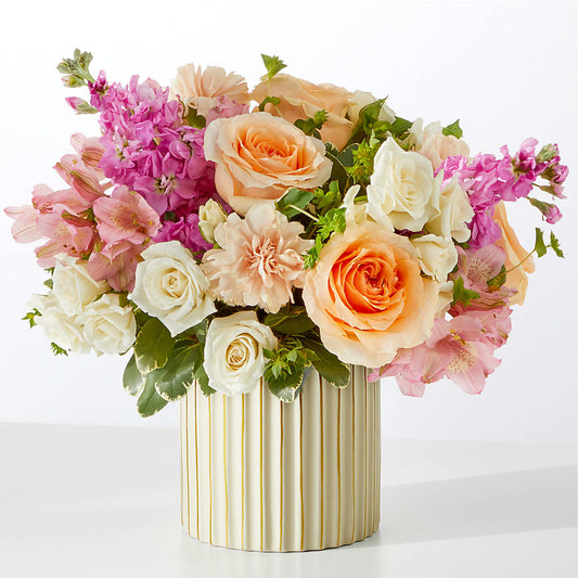Paradise Bouquet with Ivory Vase –  Mt Scott Blooms By Maru, Portland OR