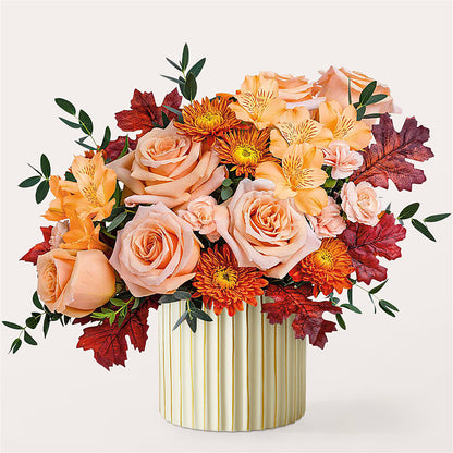 Spiced Latte Bouquet with Ivory Vase –  Mt Scott Blooms By Maru, Portland OR