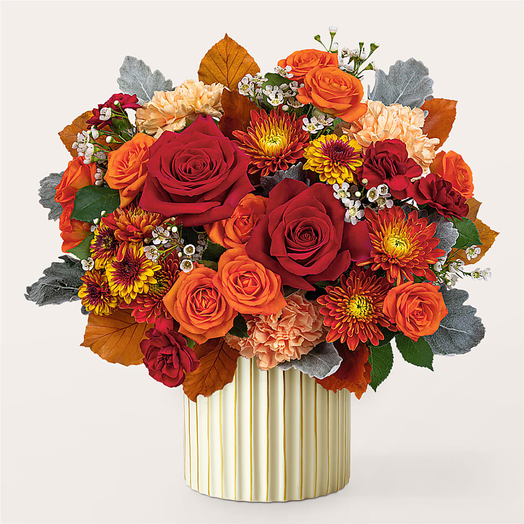 Merlot Bouquet with Ivory Vase –  Mt Scott Blooms By Maru, Portland OR