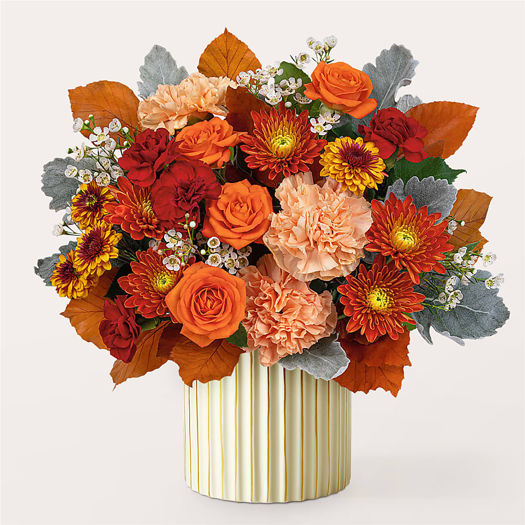 Merlot Bouquet with Ivory Vase –  Mt Scott Blooms By Maru, Portland OR