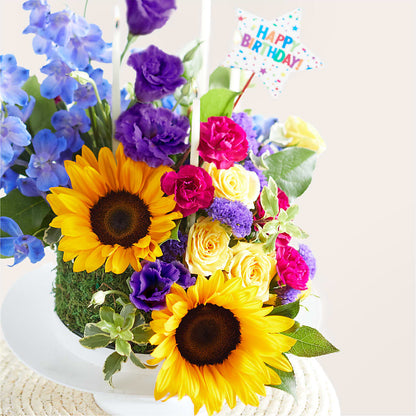 Star of the Day Floral Cake –  Mt Scott Blooms By Maru, Portland OR