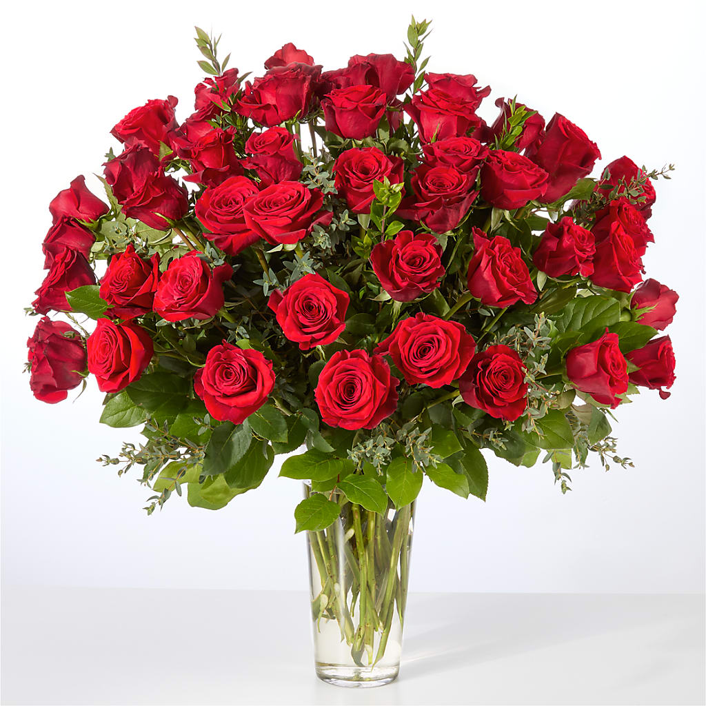 Forever Yours Fifty Stem Red Rose Bouquet –  Mt Scott Blooms By Maru, Portland OR