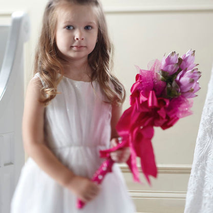 Sparkle Pink Flower Girl Bouquet –  Mt Scott Blooms By Maru, Portland OR