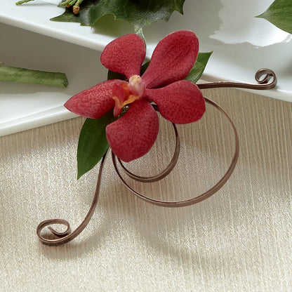 Red Mokara Boutonniere –  Mt Scott Blooms By Maru, Portland OR